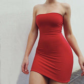 Women Sexy Open Back Fashionable Strapless Party Short Dress