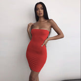 Women Sexy Open Back Fashionable Strapless Party Short Dress