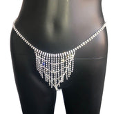 Sexy Stage Costume Women Chain Shiny Rhinestone Bikini Crystal Party