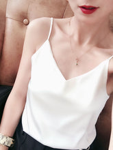 Solid Sleeveless Casual Tops V-Neck Female Vest Women Summer Silk Tank