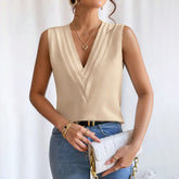 Women's Elegant V Neck Tank Tops Summer Casual Sleeveless Shirts