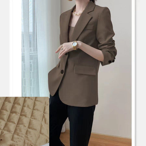 Design Sense Niche Suit Brown Small Suit Jacket Women