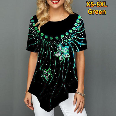 Women's Summer Wear Fashion Casual Round Neck Short Sleeves