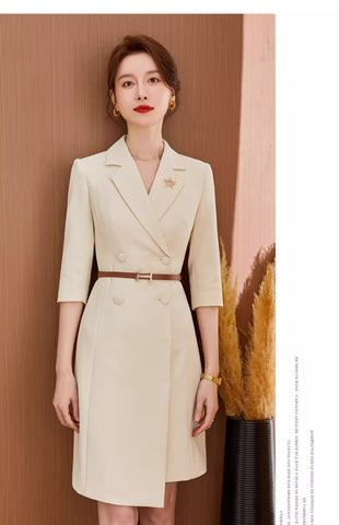 White Business Suit And Dress Temperament