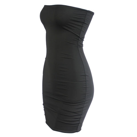 Women Sexy Open Back Fashionable Strapless Party Short Dress