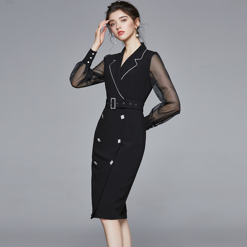 French Small Suit Dress Mid-Length Autumn Business Wear Temperament Skirt