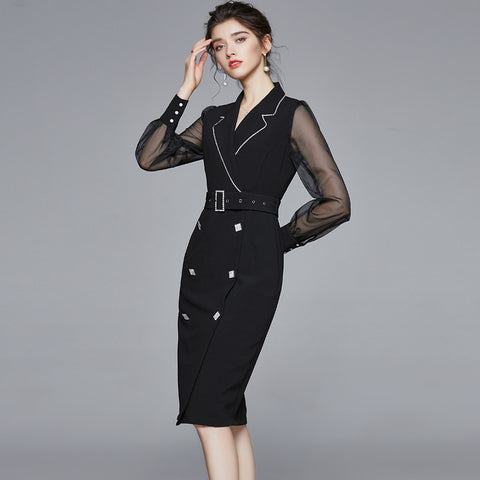 French Small Suit Dress Mid-Length Autumn Business Wear Temperament Skirt