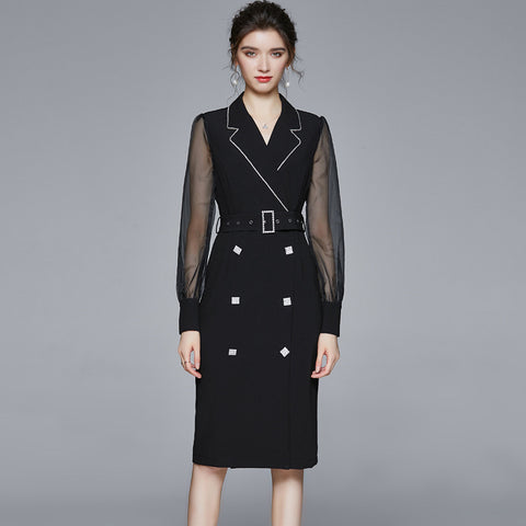 French Small Suit Dress Mid-Length Autumn Business Wear Temperament Skirt