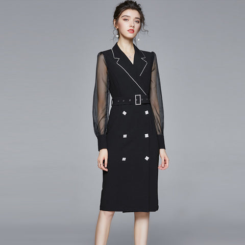 French Small Suit Dress Mid-Length Autumn Business Wear Temperament Skirt