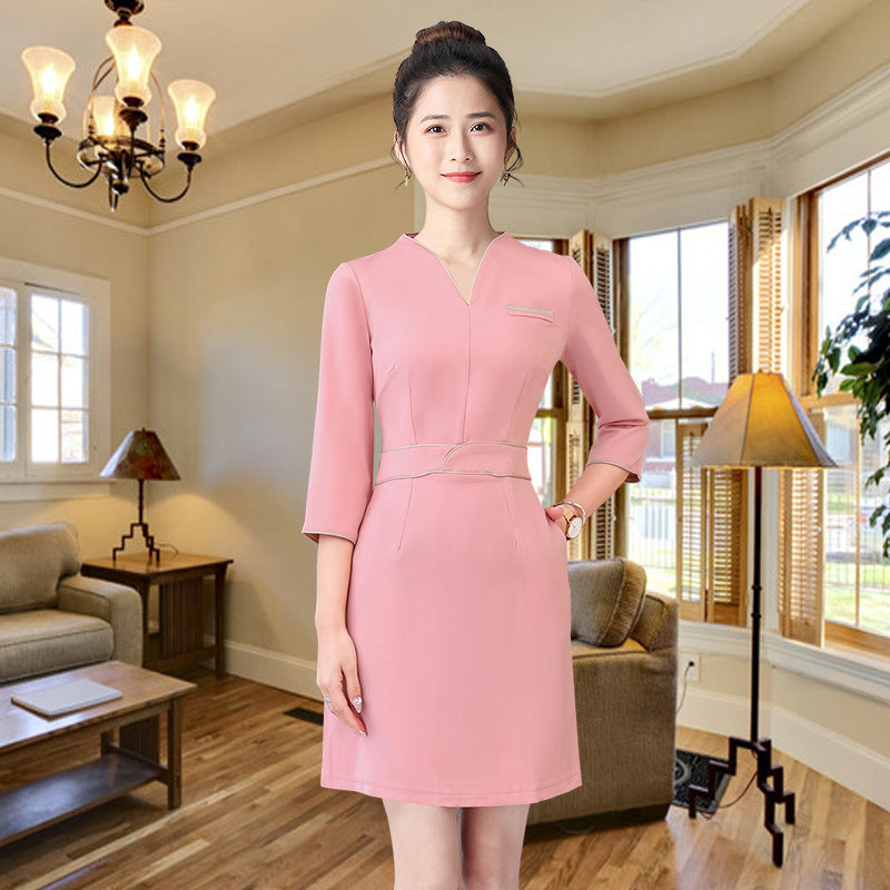 Work Clothes Women's Half Sleeve Business Dress