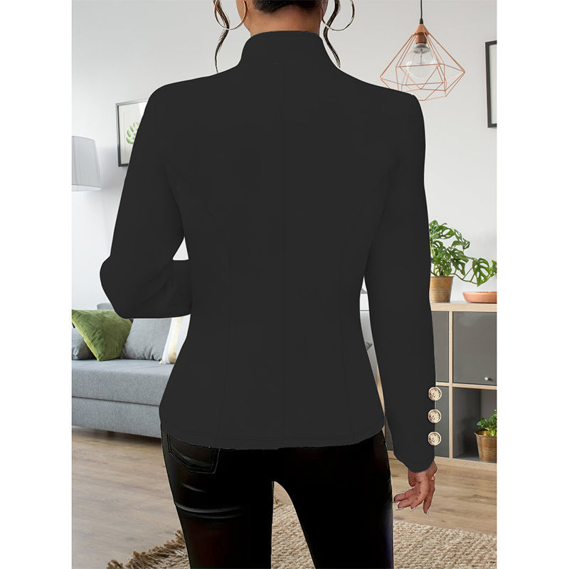 Women Casual Blazers Long Sleeve Business Outerwear Slim Fitting Single Breasted Jacket