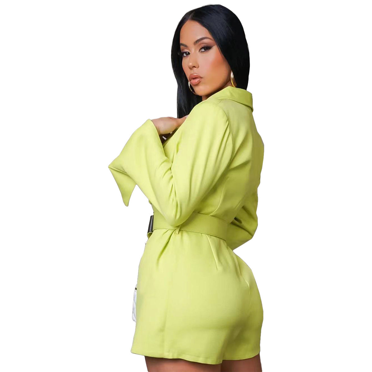 Fashion Casual Air Layer Business Dress Including Belt