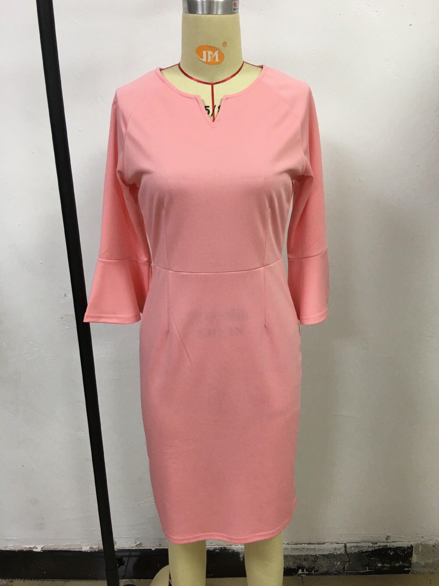 Fall New Business Suit Mid-length 34 Flare Sleeve Dress