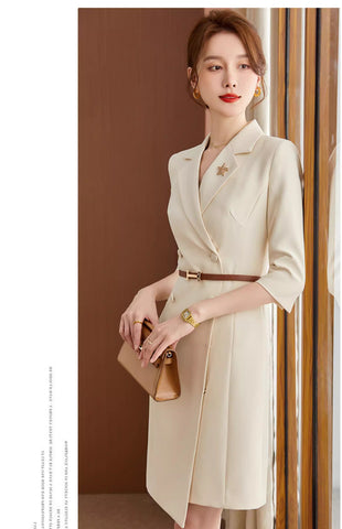 White Business Suit And Dress Temperament