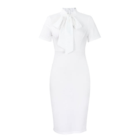 Fashion Short Sleeve Tied Slim Fit Business Temperament Ol African Dress