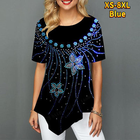 Women's Summer Wear Fashion Casual Round Neck Short Sleeves