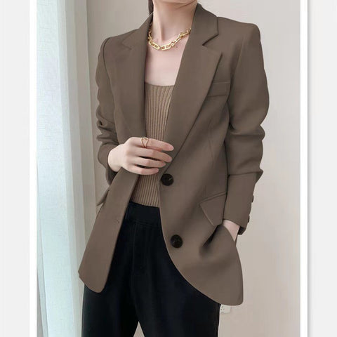 Design Sense Niche Suit Brown Small Suit Jacket Women