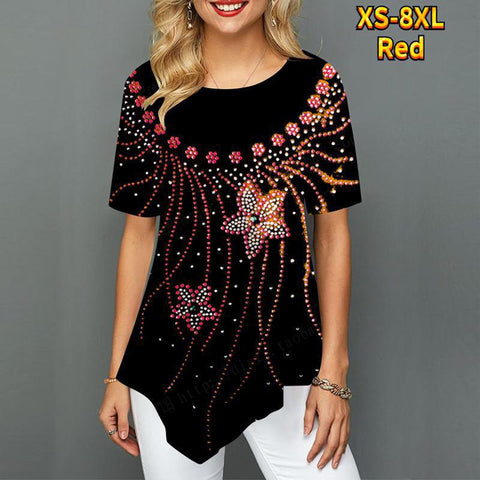 Women's Summer Wear Fashion Casual Round Neck Short Sleeves