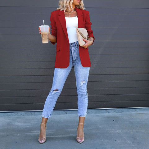 Womens Casual Blazers Open Front Long Sleeve Work Office Suit Jackets Blazer