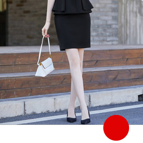 Fashion V-Neck Apricot Color Business Dress Women's Suit