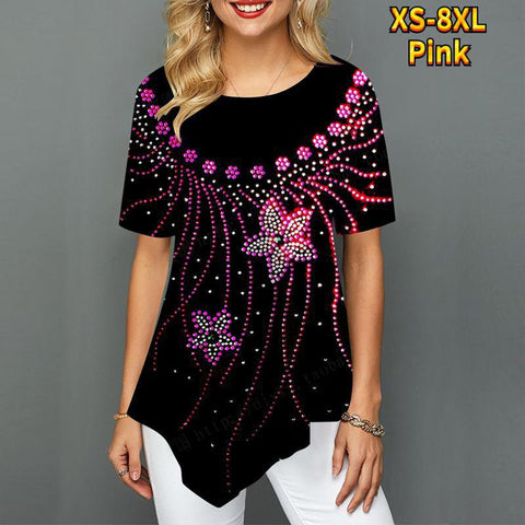 Women's Summer Wear Fashion Casual Round Neck Short Sleeves