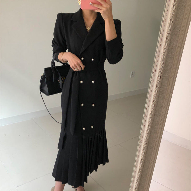 Korean Version Fashion Tailored Collar Business Dress