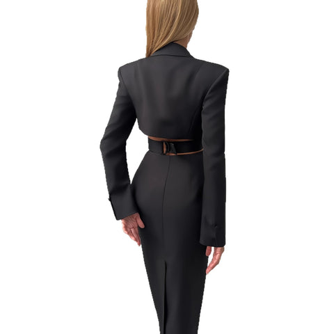 Hollow-out Midriff Design Advanced Sense Business Suit And Dress