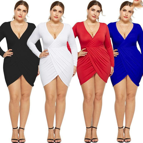 Newfat Ladies Dress Women Deep V Sexy Party Dress