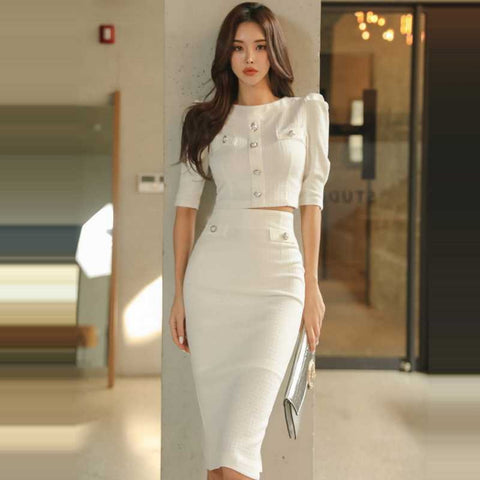 Top Waist-tight Business Hip-wrapped Dress Suit