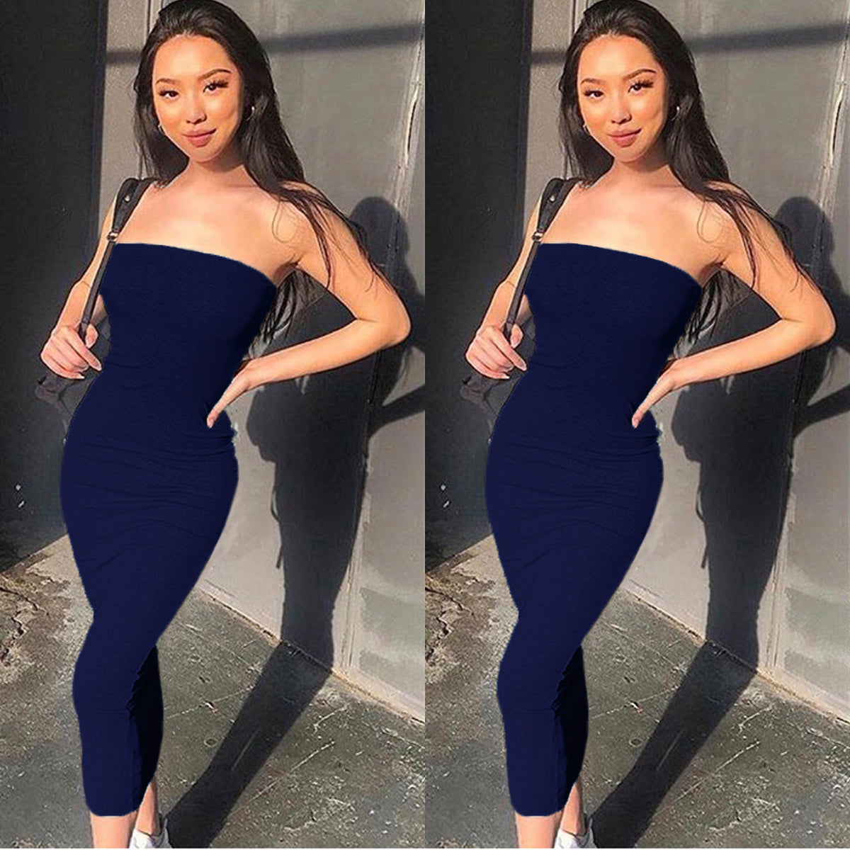 Sleeveless Wrapped Chest Long Beach Dress Women Clothing Summer