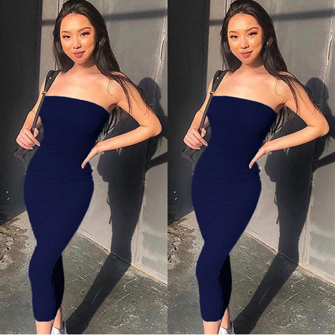 Sleeveless Wrapped Chest Long Beach Dress Women Clothing Summer